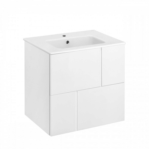 Комплект: Тумба под раковину Roca Pilar 60 подвесная, 2 ящика + раковина VICTORIA-N 600х460, белый (Z.RU93.1.044.6)