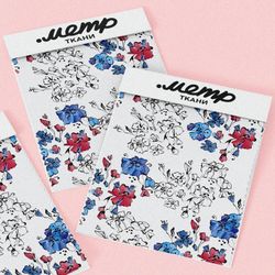 Ткань бязь полевые цветочки с контурами