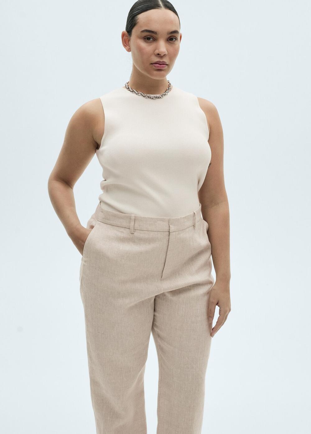 Костюмные брюки изо льна