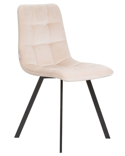 Стул обеденный DOBRIN ALEX SQUARE, черные матовые ножки, кремовый велюр (V108-113)
