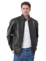 KHIMEONE Мужская кожаная демисезонная куртка (натуральная кожа наппа)