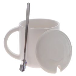 GAEM Кружка с крышкой и ложкой, 380 мл, L12 W9 H9,5 см, 4в.