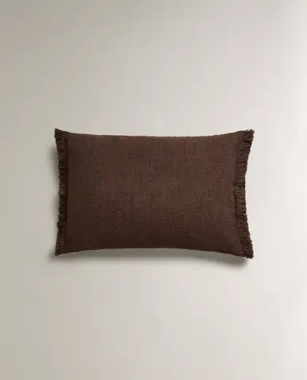 ZARA HOME НАВОЛОЧКА ДЛЯ ДЕКОРАТИВНОЙ ПОДУШКИ С БАХРОМОЙ, КОРИЧНЕВЫЙ