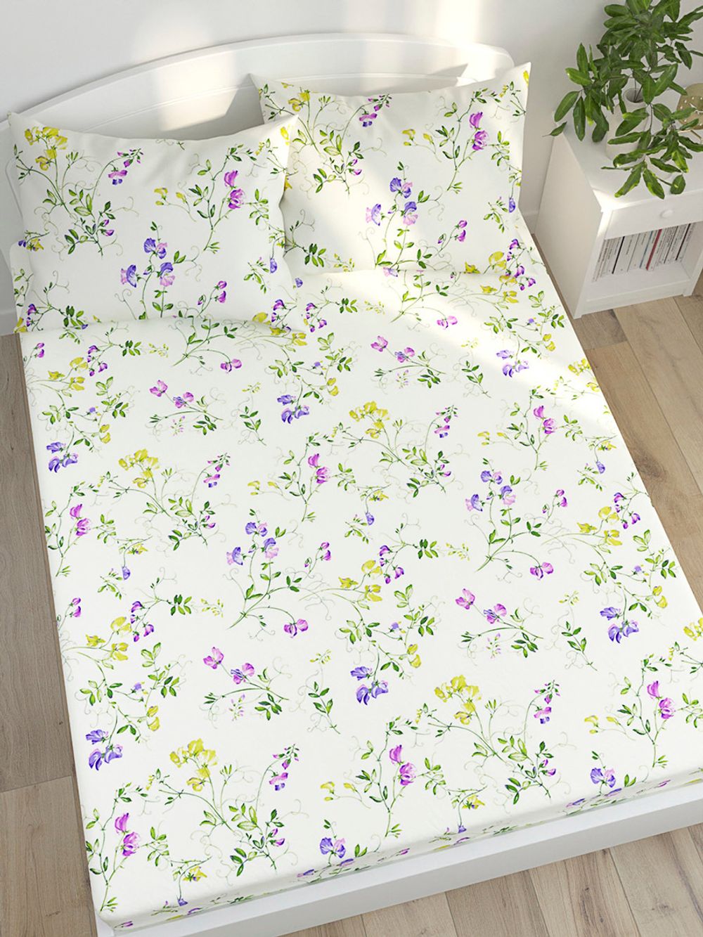 Простынь Сказка "Душистый горошек" 200х215 см, перкаль