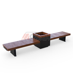 Лавка Rail Road 03 двойная с высоким вазоном