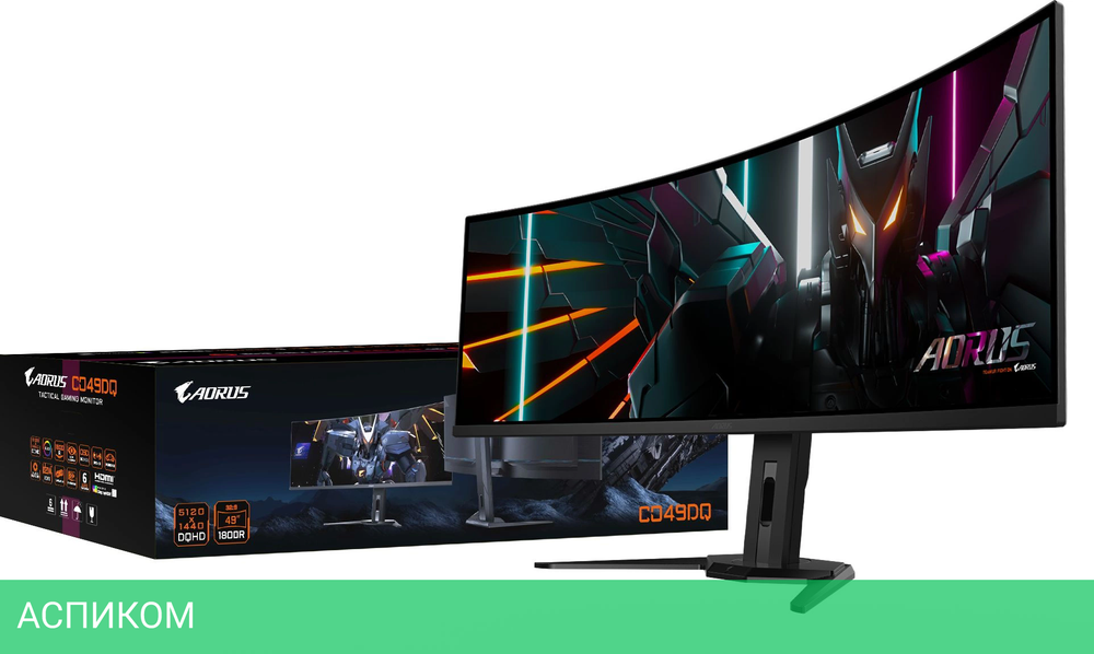 Монитор GigaByte Aorus CO49DQ черный (20VM0-CO49DQBT-1EKR)