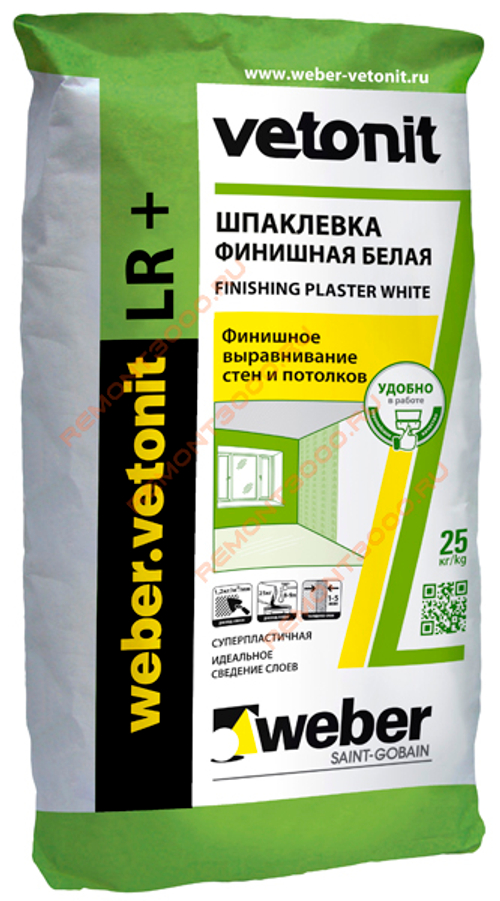 Шпатлевка финишная Ветонит ЛР Плюс (Vetonit LR+) (25кг)