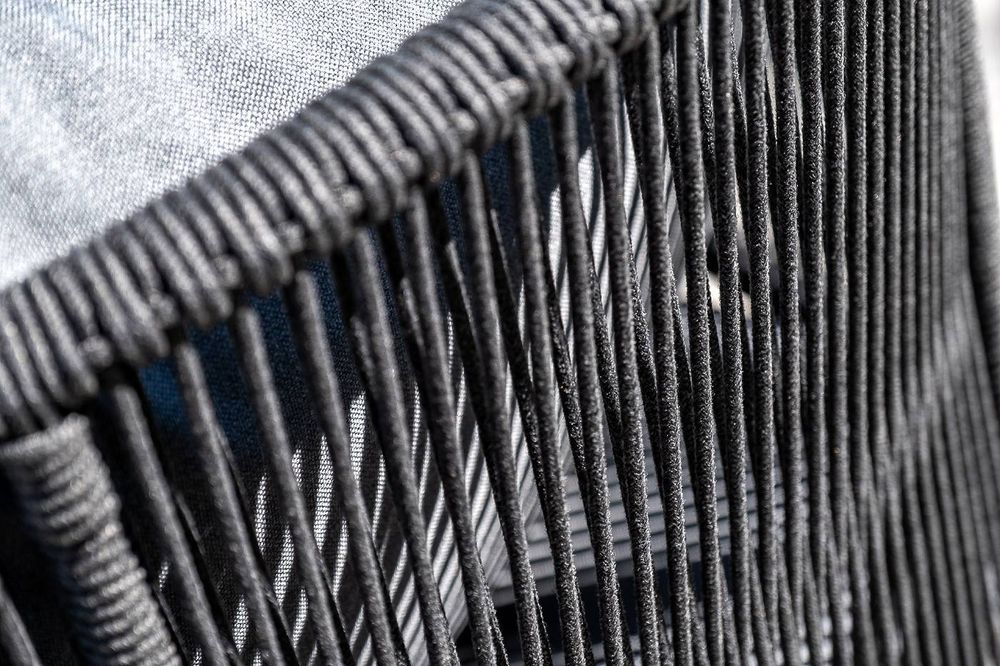 "Милан" лаунж-зона 4-местная плетеная из роупа (веревки), каркас алюминиевый темно-серый, роуп темно-серый