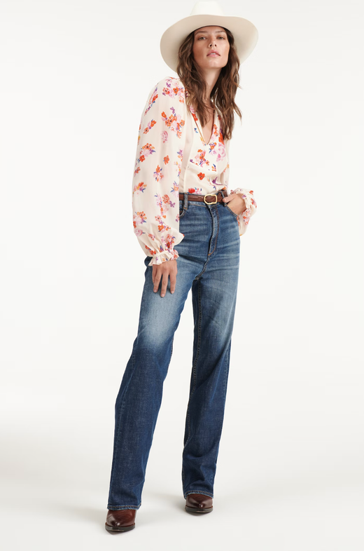 Блузка из шелка с цветочным принтом