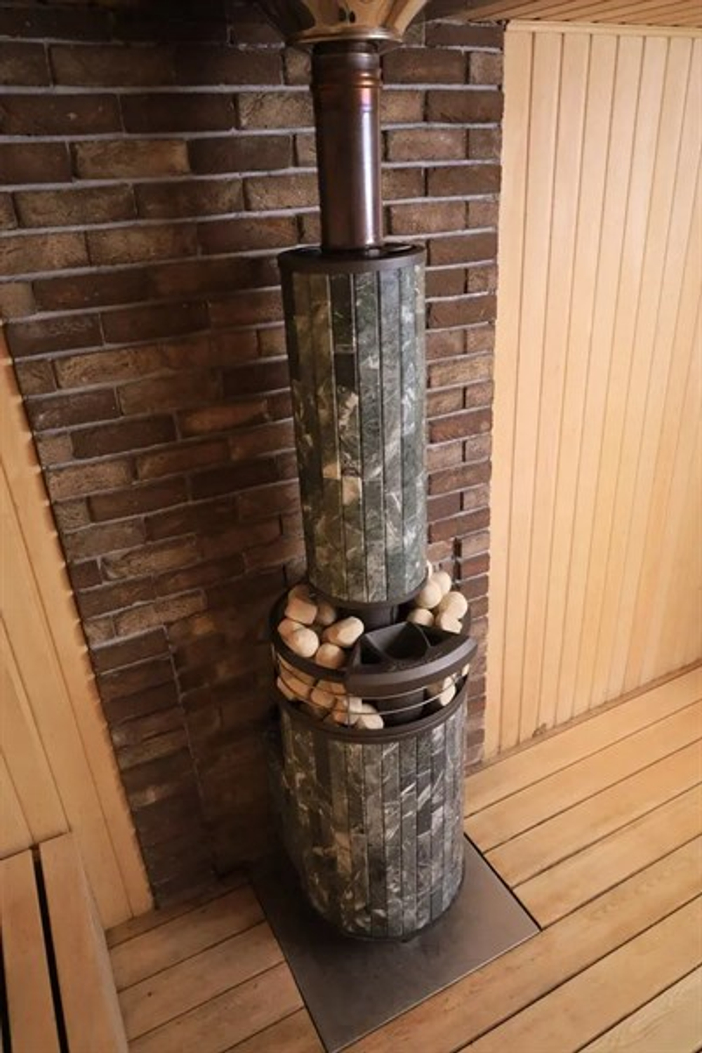 Банная печь «Атмосфера L» NEW в ламелях Талькохлорит до 20 м³