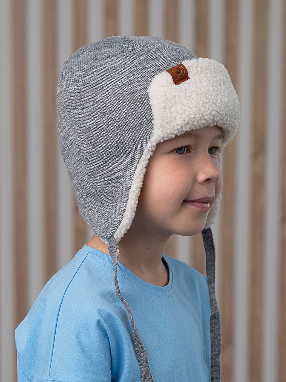 Шапка зимняя вязаная (Пепельный) ТОКИ