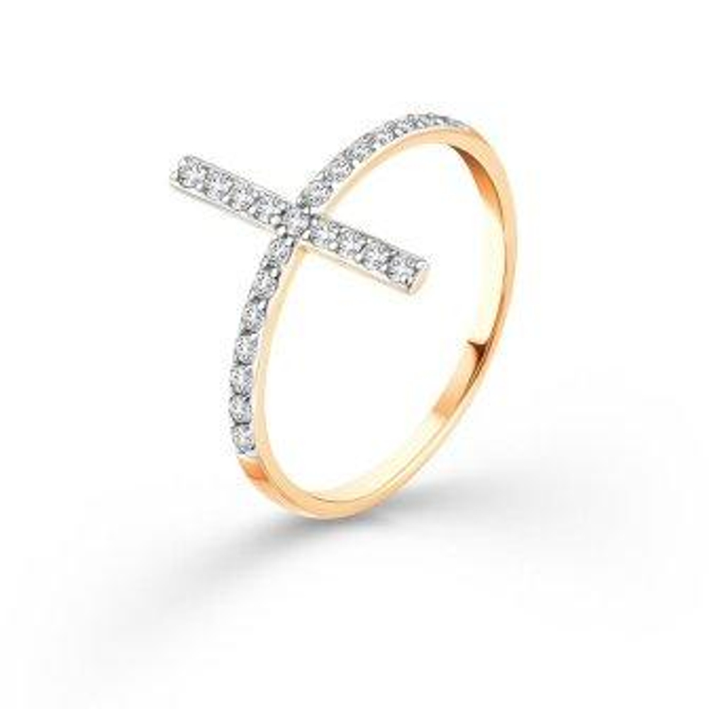 Кольцо из золота с фианитами