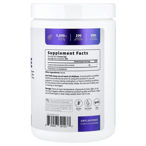 TypeZero, Clean, моногидрат креатина, без добавок, 500 г (17,6 унции)