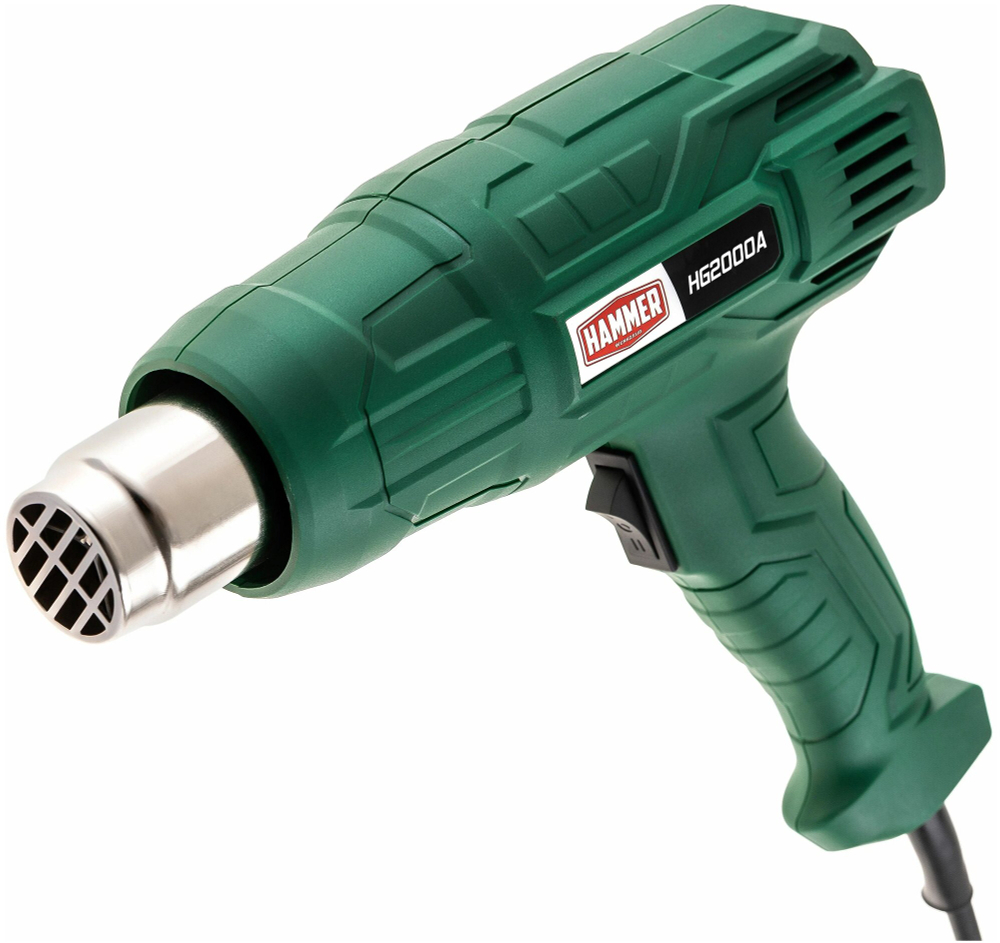 Фен техн. Hammer HG2000A 2000Вт 350/600С 300/500л/мин насадки, тепл. защита