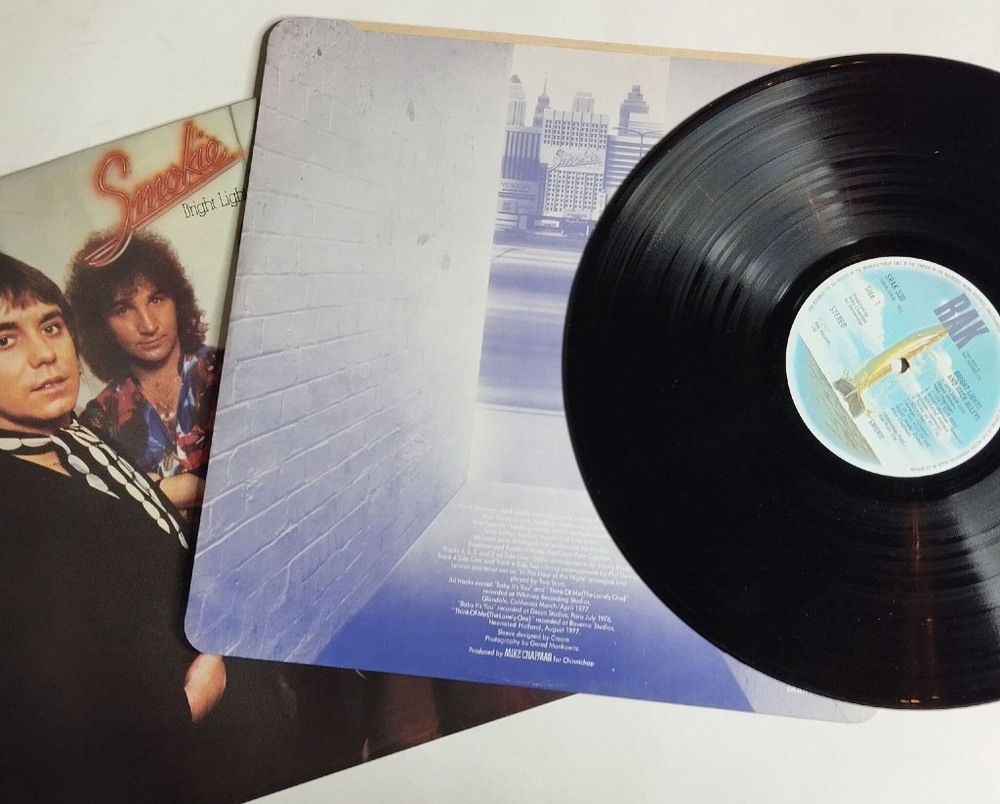 Винтажная виниловая пластинка LP Smokie Bright Lights And Back Alleys (UK 1977)