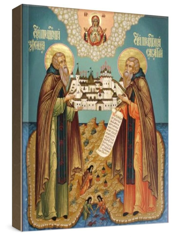 Зосима и Савватий (рукописная икона)