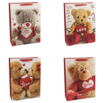 Подарочный пакет «Плюшевый Мишка. Love» в четрых дизайнах, 31х42х12 см
