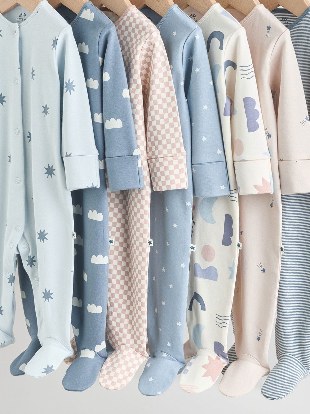 Комбинезон / Cлип для малышей Next AW3-047, 7 шт., Голубой, Бежевый