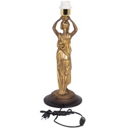 Настольная лампа Гречанка Бронза с абажуром Тюссо Vatican (Ватикан) Крем