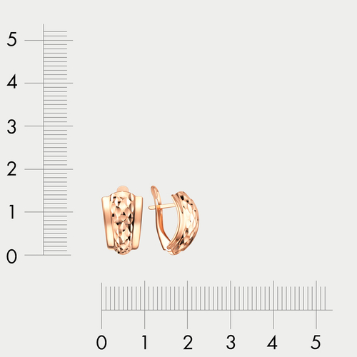 Серьги для женщин из розового золота 585 пробы без вставки (арт. 20588А-1)