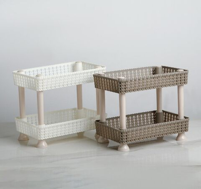 Двухъярусная настольная этажерка «Плетение» (24х15х20 см) (Цвет: разноцветный)