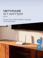 Интернет-центр Netcraze Starter (NC-1121) с Mesh Wi-Fi N300 и 3-портовым Smart-коммутатором