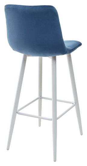 Барный стул LECCO UF910-18 NAVY BLUE, велюр/белый каркас