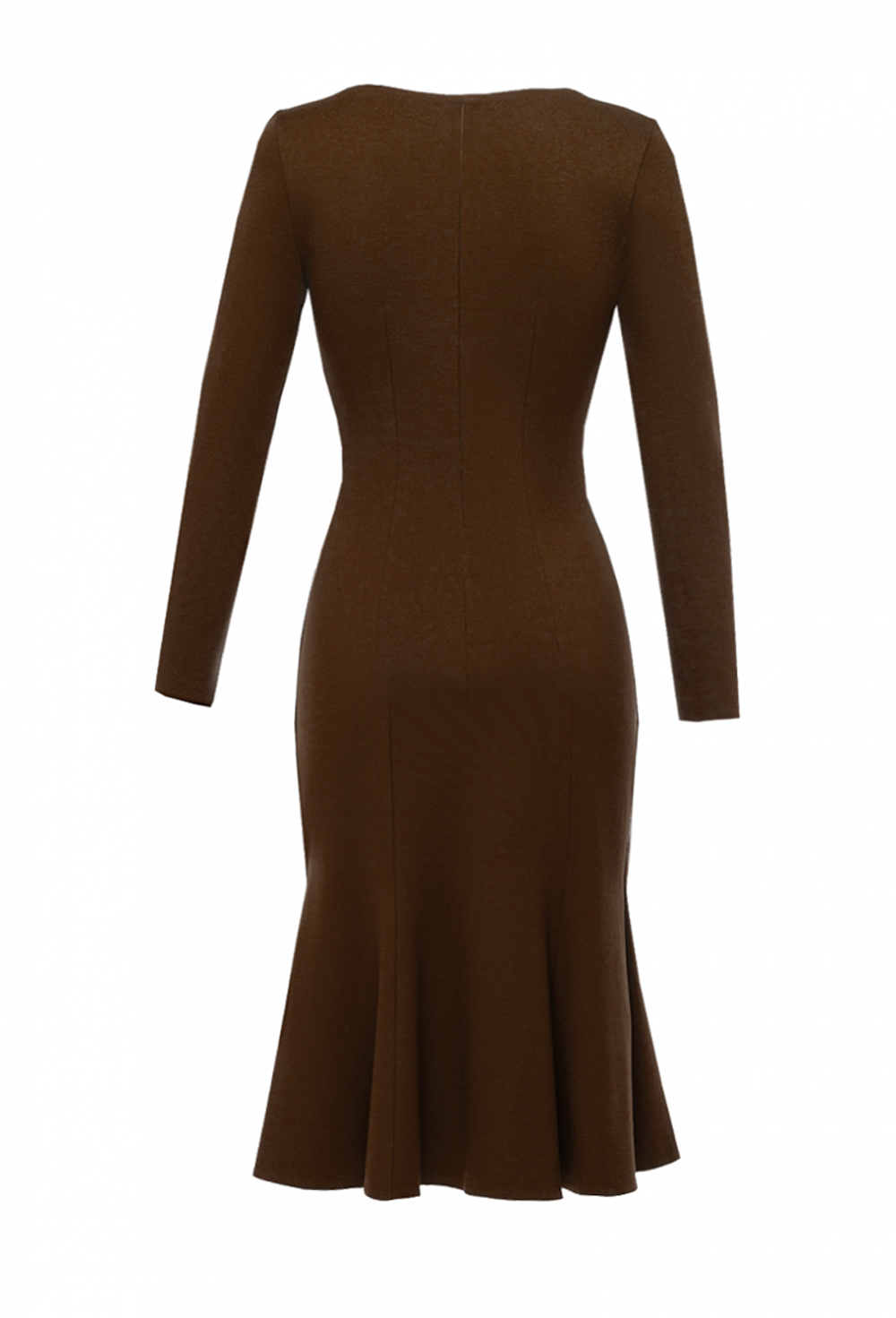 Трикотажное платье - годе коричневое 01-08-21 manito