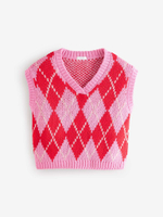 Жилет вязаный для девочки Next E25-072, Розовый, Красный