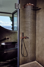 Термостат Gessi316, на 2 выхода, с переключателем, внешняя часть, цвет Black Metal Brushed PVD