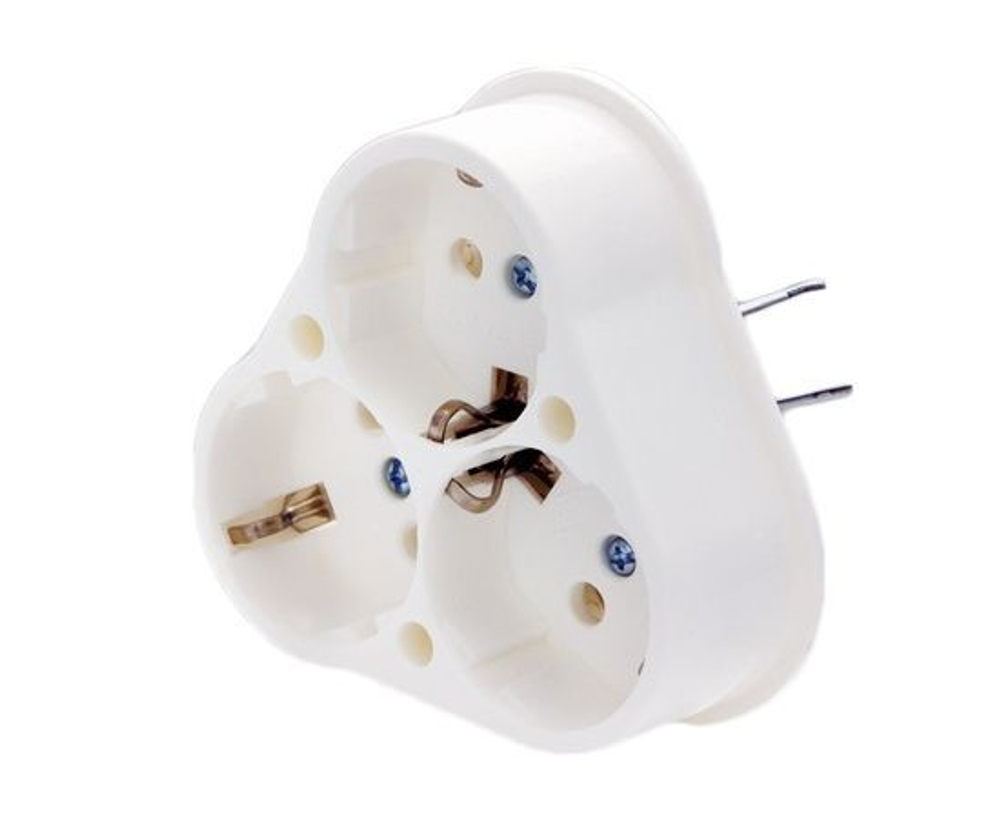 Розетка СУ 3 местная белая 16А 250В (АБС-пластик, треугольник) NE-AD (Турция)