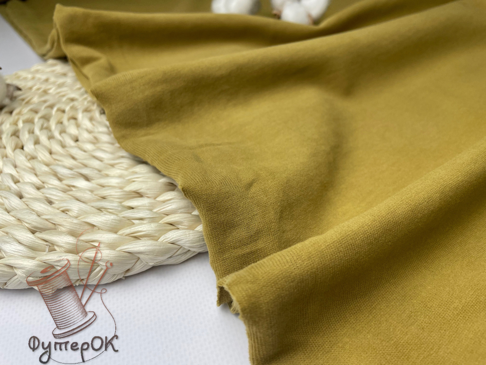 Кулирка ХБ с велюровым эффектом ОЛИВКА