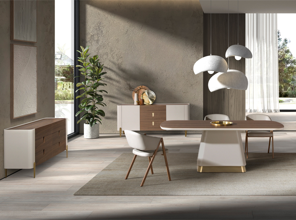 Сервант 3274 из ореха и бежевого дерева