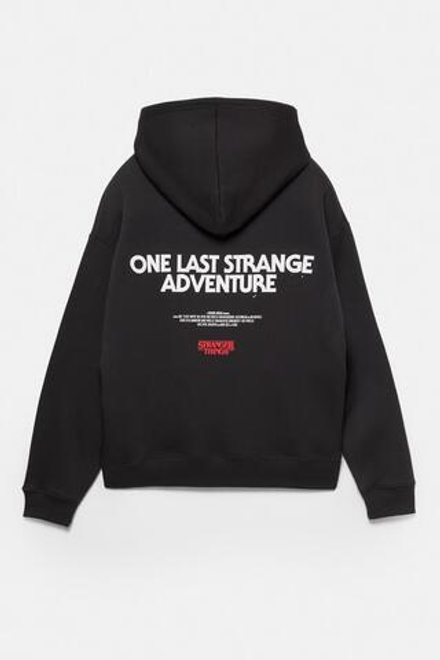 PULL&BEAR Толстовка с капюшоном"Stranger Things", антрацитово-серый