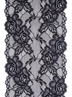 0656 Кружево эластичное 17 см, Италия, черный 170