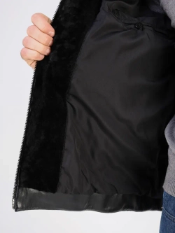 Куртка зимняя кожаная с капюшоном пуховик