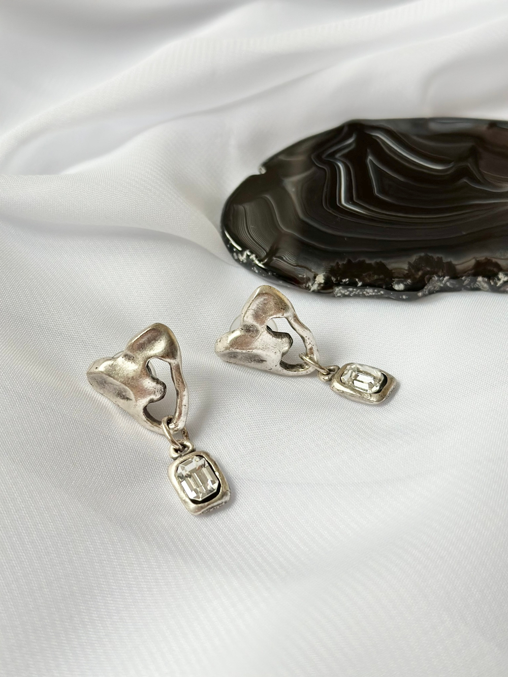 Серьги с подвесами из прозрачных кристаллов Swarovski, Турция