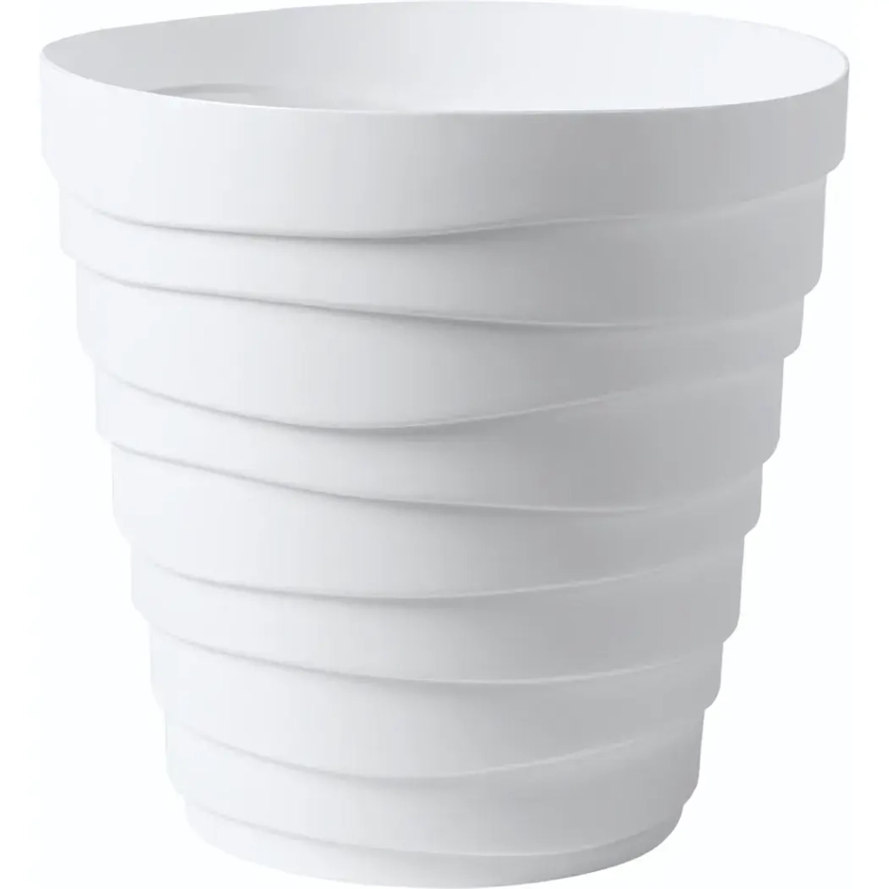 Кашпо для цветов пластиковое 2,25л d-18см «Бархан» Белый