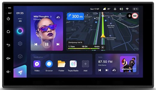 2DIN магнитола - Teyes CC3L дисплей 7" IPS на Android 10, 8-ядер, 4+32 Гб, CarPlay, 4G SIM-слот
