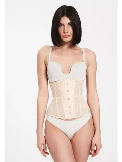 Нюдовый прозрачный корсет MIDI