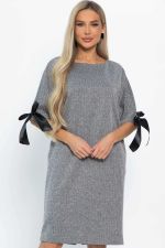 Платье с бантами Кайла (серое) П14873-10М LT Collection