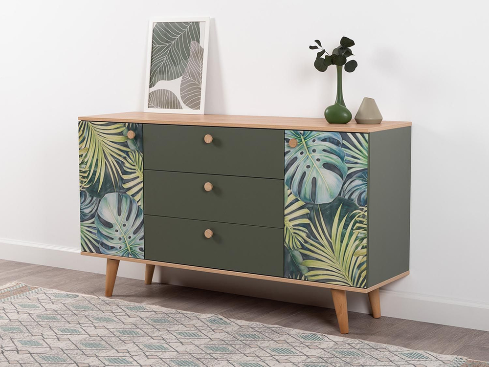 Матиас комод 16.245 Гикори Рокфорд / Дымчатый Зеленый