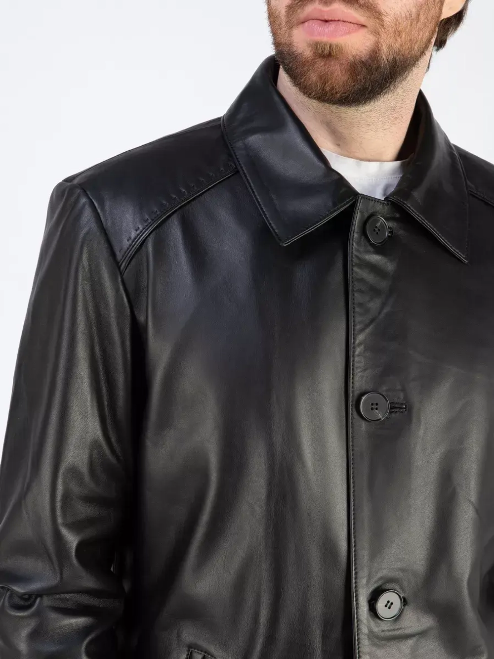 Кожаная куртка демисезонная пиджак