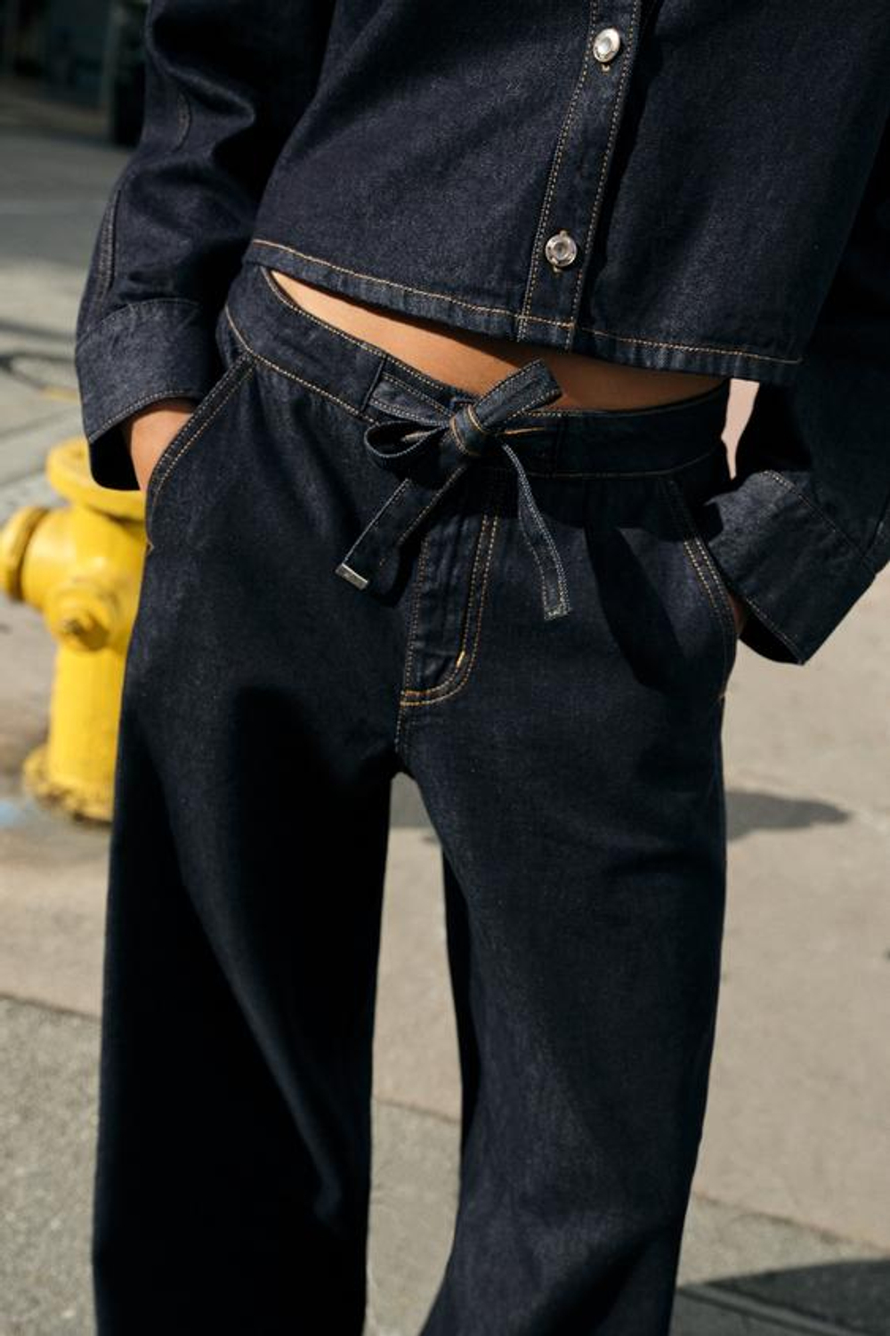 ZARA ДЖИНСЫ-ДЖОГГЕРЫ Z1975 WIDE-LEG С ВЫСОКОЙ ПОСАДКОЙ, СИНИЙ