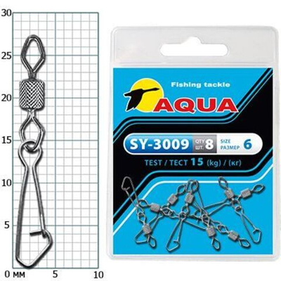 Карабин с вертлюгом рыболовный SY-3009 №07 (упк. 8 шт.)