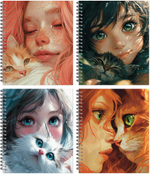 Тетрадь общая "Anime cats", 48 л., гребень