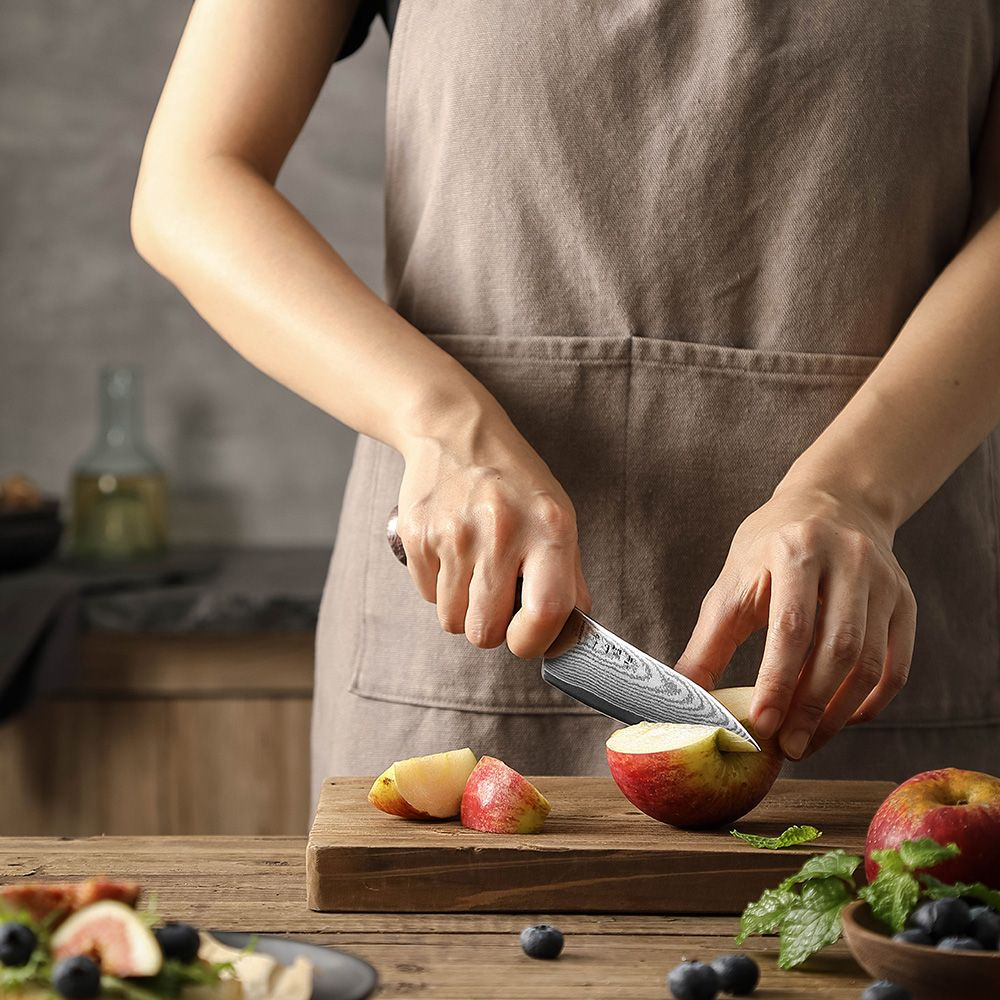 Кухонный нож Hezhen X02M Utility нож 5 дюймов клинок 67 Layers Damascus рукоять микарта, длина лезвия 13,5 см