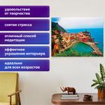 Картина стразами (алмазная мозаика) 30х40 см, ОСТРОВ СОКРОВИЩ "Прибрежный городок", на подрамнике, 662421