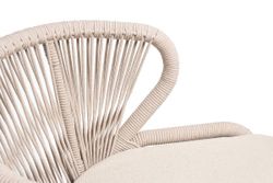 "Малага" обеденная группа на 4 персоны со стульями "Милан", каркас белый, роуп бежевый