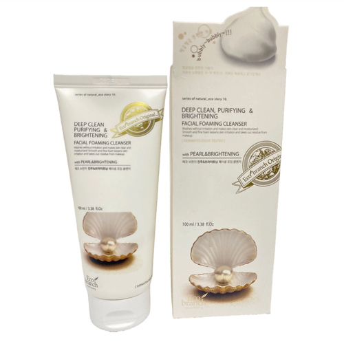 Пенка для сияния и осветления с жемчугом Eco branch Deep Clean Facial Foaming Cleanser Pearl, 100 мл